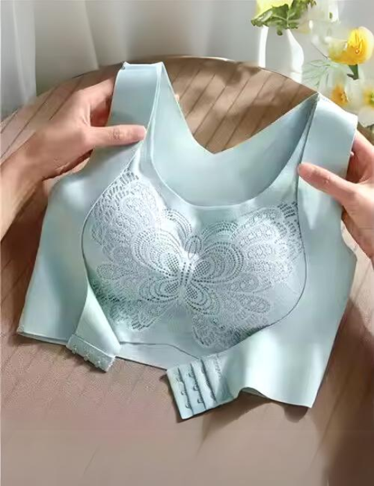 Peacock Style Butterfly Design Front Open Padded Bra – Elegant & Comfortable